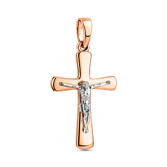 Фото Золотий натільний хрестик з розп'яттям (арт. 501656)