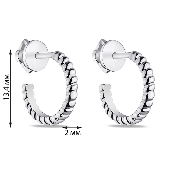 Серьги серебряные без вставок (арт. 7518/20259р) – изображение 2