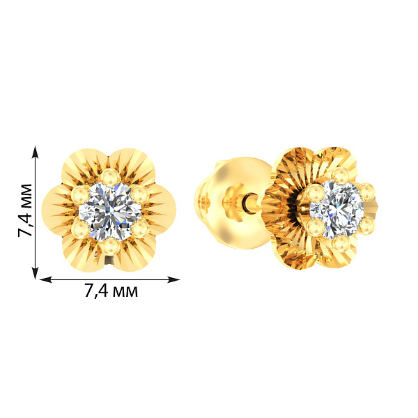 Детские золотые серьги с фианитами (арт. 110508ж) – изображение 2