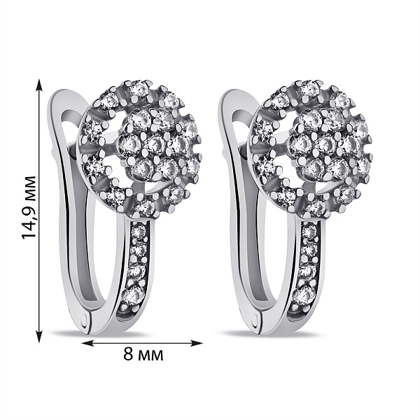 Серебряные серьги с фианитами (арт. 7502/1370С) – изображение 2