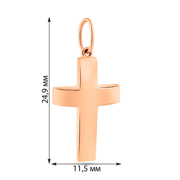 Золотий хрестик без каміння (арт. 424746) – зображення 3