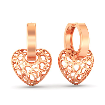 Золоті сережки Сердечка (арт. 1101026)