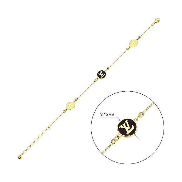 Браслет з жовтого золота з емаллю (арт. 324597жеч) – зображення 2