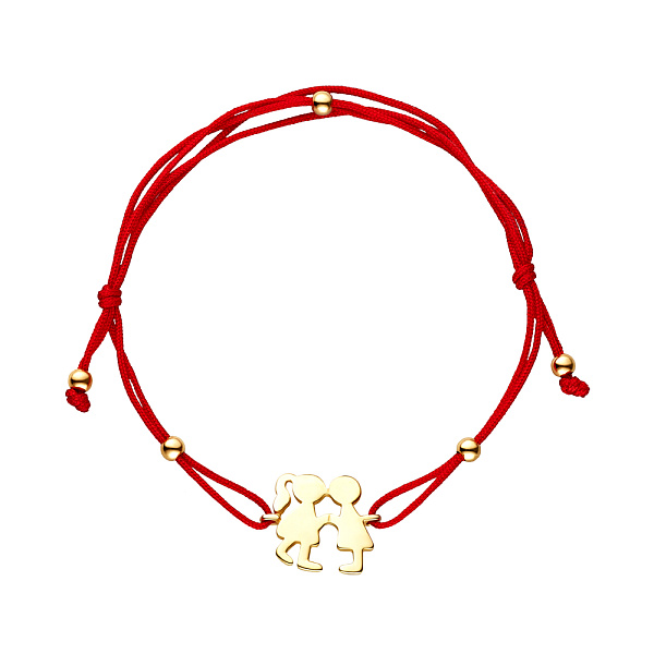 Браслет з червоною ниткою та золотими вставками (арт. 321919ж) – зображення 1