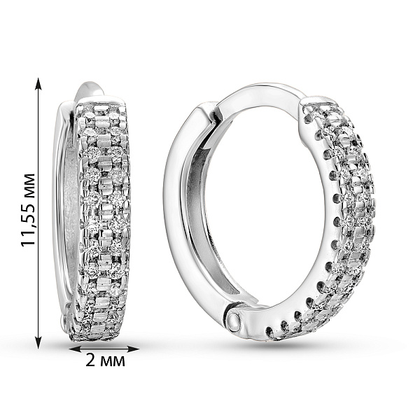 Золотые серьги-кольца с бриллиантами (арт. С011642020б) – изображение 4