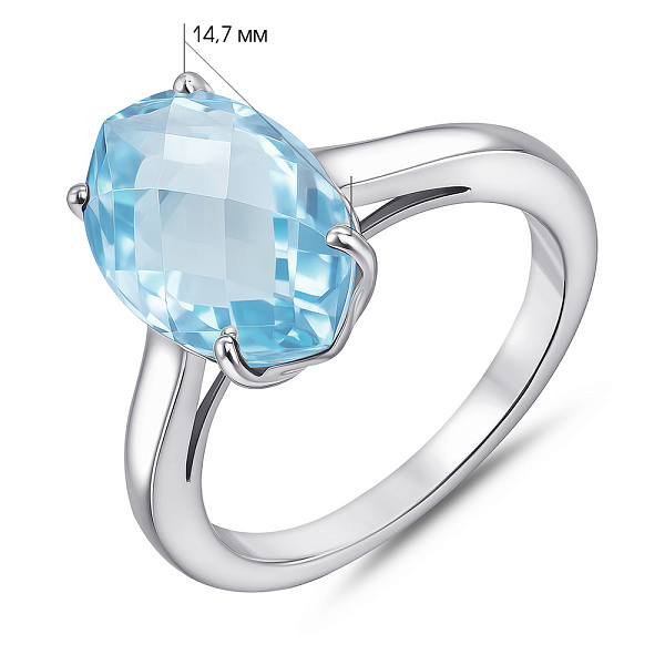 Серебряное кольцо с топазом (арт. 7501/2129660Пг) – изображение 2