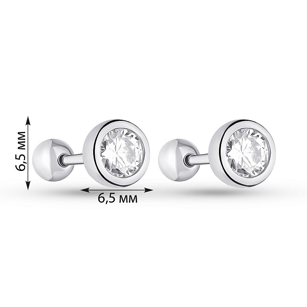 Серебряные серьги с фианитами (арт. 7518/6560) – изображение 2