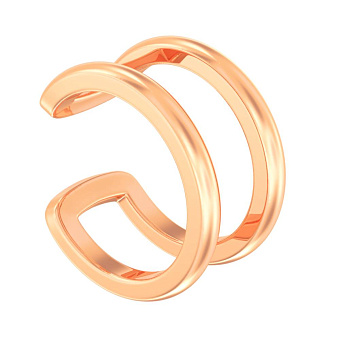 Одиночная серьга каффа из красного золота без камней (арт. 110854Я)