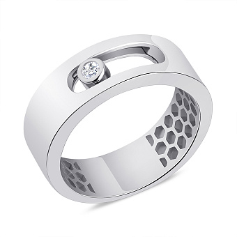 Кольцо серебряное с одним фианитом (арт. 7501/5404)