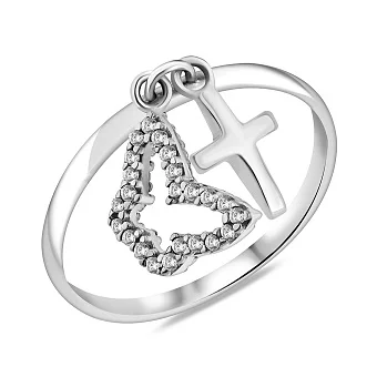 Золота каблучка Метелик з фіанітами (арт. 151188бч)