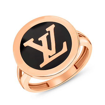 Каблучка з червоного золота з емаллю (арт. 155176еч)