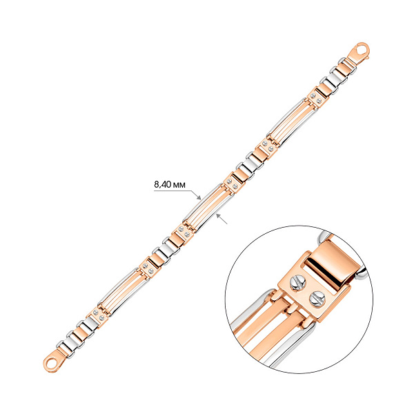 Мужской браслет из комбинированного золота (арт. 325541кб) – изображение 3