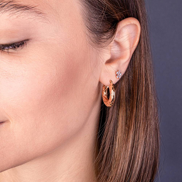 Пусеты золотые с фианитами (арт. 110979) – изображение 4