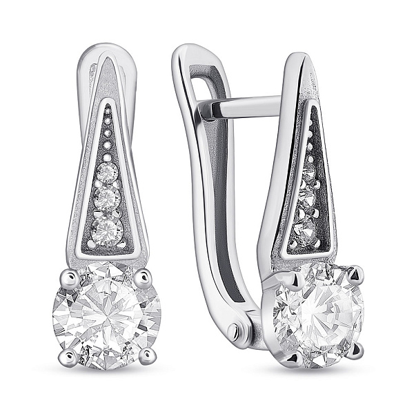 Срібні сережки з фіанітами (арт. 7502/1547С) – зображення 1