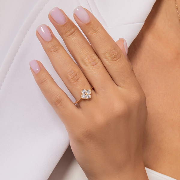 Каблучка з червоного золота з фіанітами (арт. 141246) – зображення 2