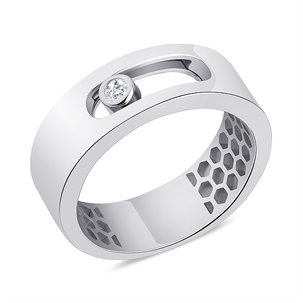 Кольцо серебряное с одним фианитом (арт. 7501/5404) – изображение 1