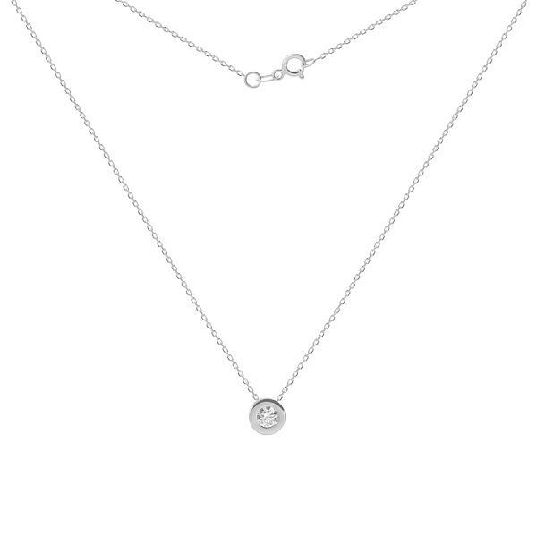 Колье из белого золота с фианитом (арт. 350920б) – изображение 2