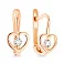 Золотые сережки «Сердечки» для детей с фианитами (арт. 106622) – изображение 1
