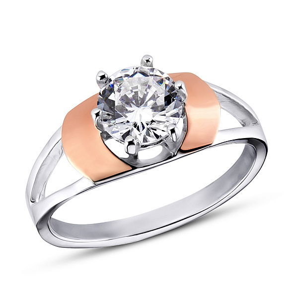 Срібна каблучка з фіанітом (арт. 7201/225кп) – зображення 1