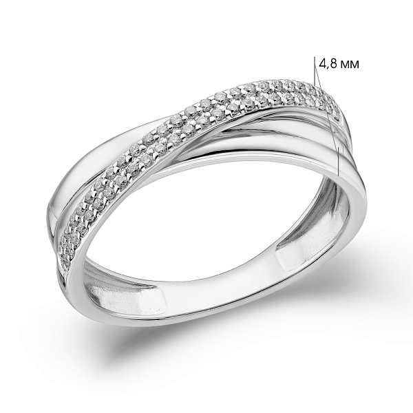 Кольцо из белого золота с бриллиантами (арт. К011085010бб) – изображение 4