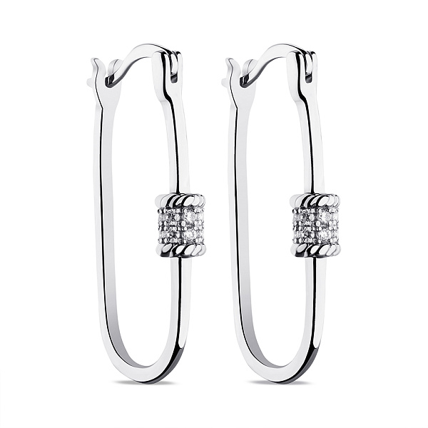 Серебряные серьги с фианитами (арт. 7502/9076/25) – изображение 1