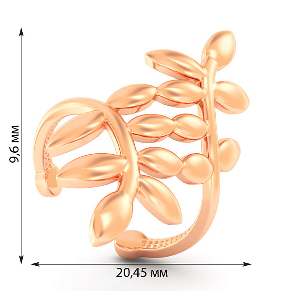 Золота одинарна сережка кафа (арт. 111326Я) – зображення 4