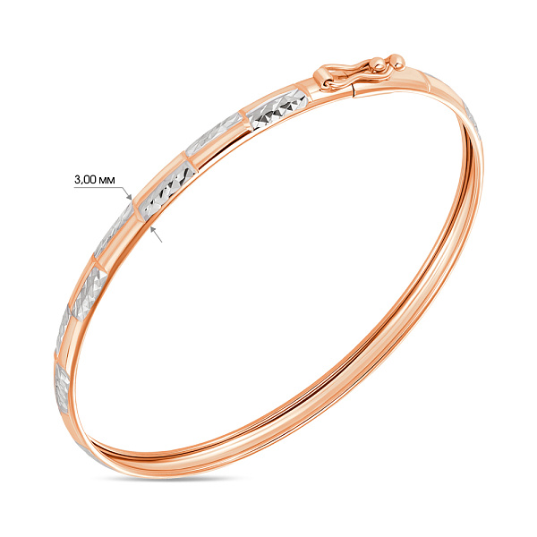 Золотий браслет з алмазним гравіюванням (арт. 337024/3р) – зображення 2