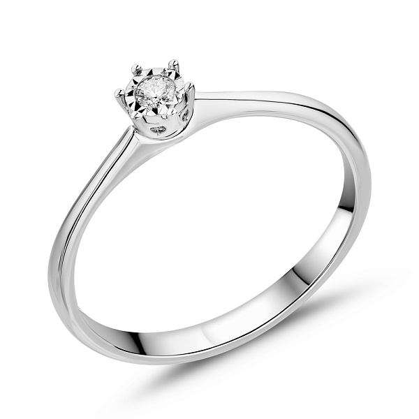Каблучка з білого золота з діамантом (арт. К341225005б) – зображення 1