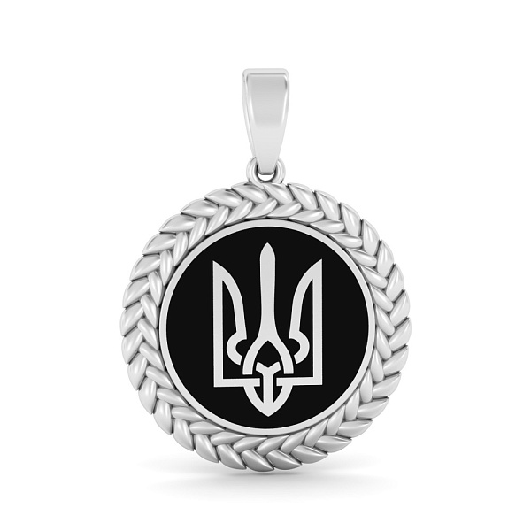 Золотой кулон Герб Украины с эмалью (арт. 440957беч) – изображение 1