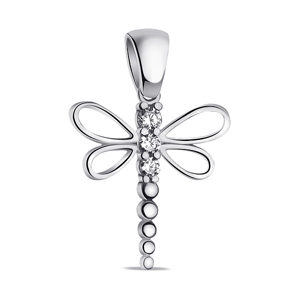 Кулон из серебра Стрекоза с фианитами (арт. 7503/4205) – изображение 1
