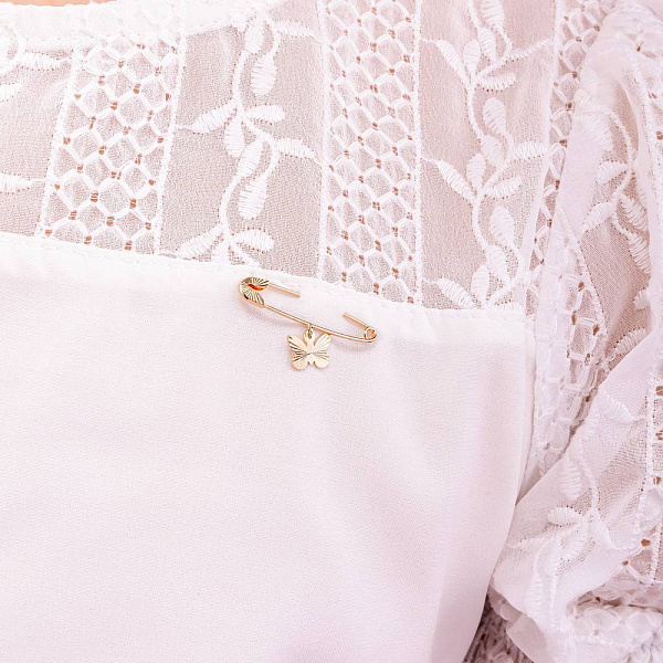 Золотая булавка "Бабочка" (арт. 280231) – изображение 2