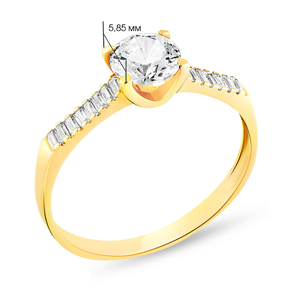 Золота каблучка з фіанітами (арт. 140424ж) – зображення 2