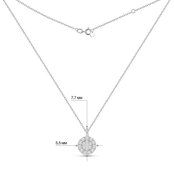 Кольє з білого золота з діамантами (арт. Ц011658010б) – зображення 4