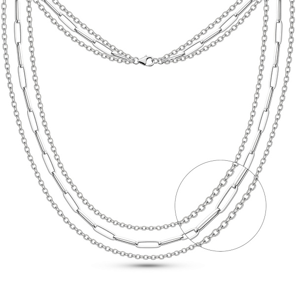 Многослойное золотое колье Звенья (арт. 352831б) – изображение 1