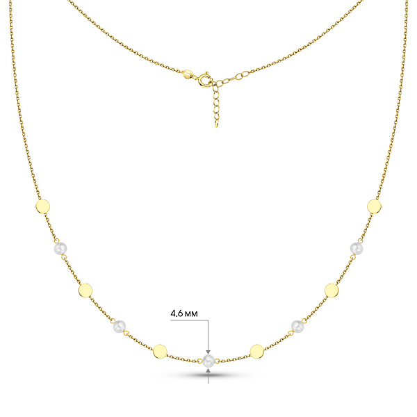 Золоте кольє з перлами (арт. 352785жпрлб) – зображення 3