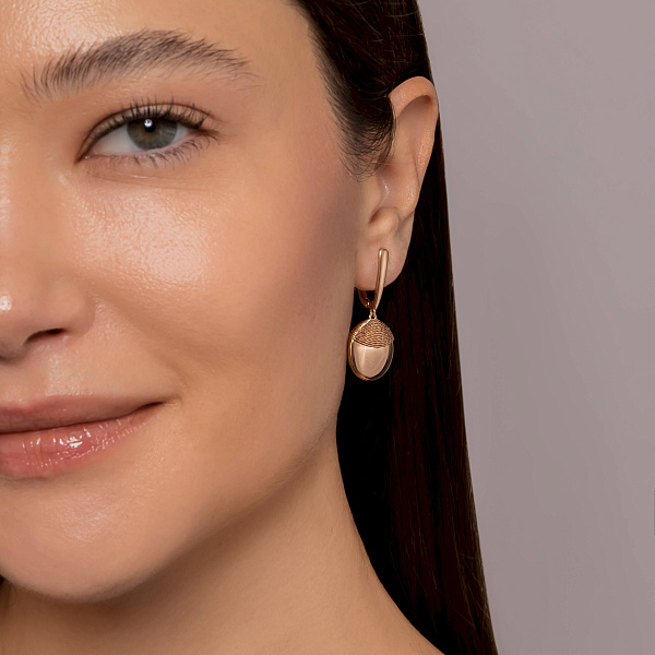 Серьги-подвески из красного золота (арт. 1092101) – изображение 3