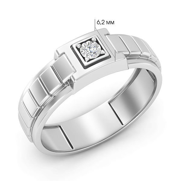 Золота печатка з діамантом (арт. К170085б) – зображення 2