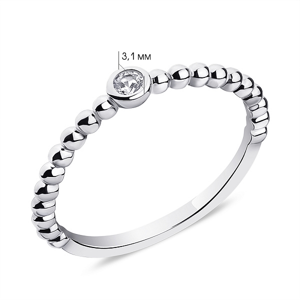 Кольцо из серебра с фианитом (арт. 7501/6381) – изображение 2