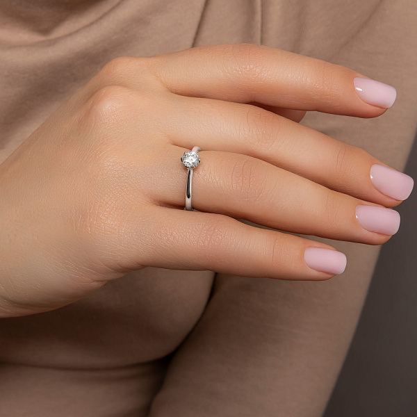 Золота каблучка для заручин з діамантом (арт. К01144705046б) – зображення 3