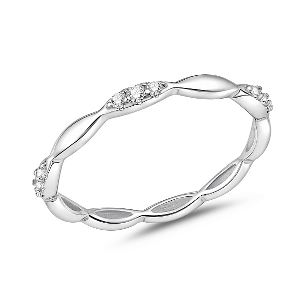 Тонкое серебряное кольцо с фианитами (арт. 7501/8903) – изображение 1