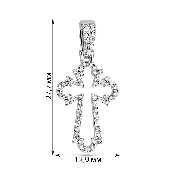 Золотий хрестик з діамантами (арт. П341674030б) – зображення 3