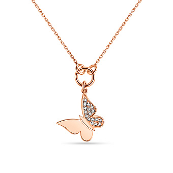 Кольє з червоного золота "Метелик" з фіанітами (арт. 352199)