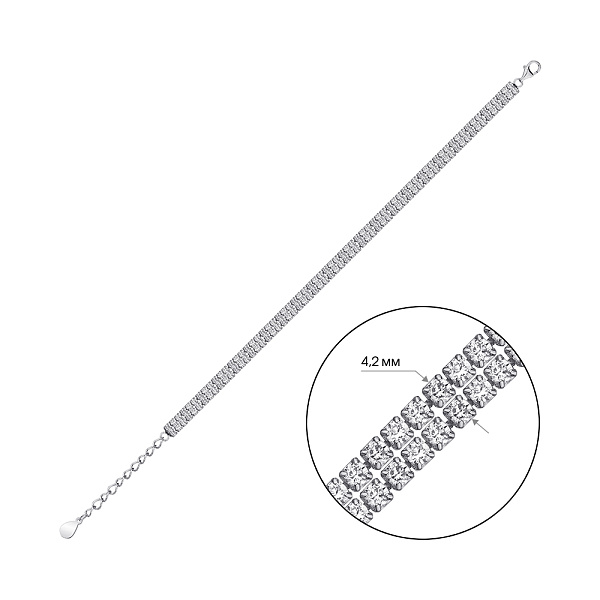 Срібний браслет з фіанітами (арт. 7509/3752) – зображення 5