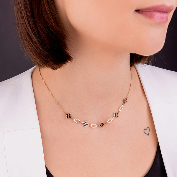 Золоте кольє з емаллю (арт. 352642еч) – зображення 2