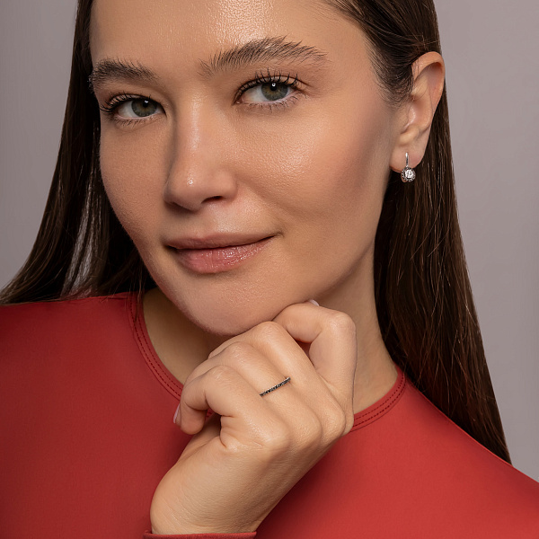 Золотое кольцо с черными бриллиантами (арт. К011483015бч) – изображение 3