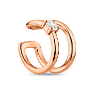 Двойная каффа-cерьга на одно ухо из золота с фианитом (арт. 110855Я)