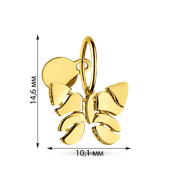 Золотий кулон Francelli Метелик (арт. 424944ж) – зображення 3