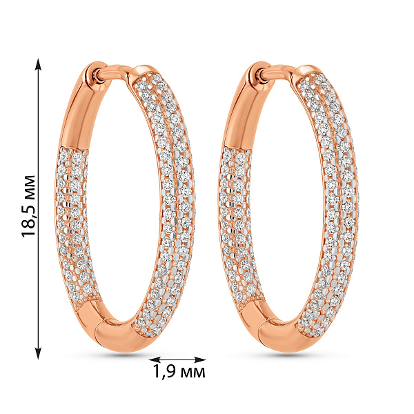 Золоті сережки-кільця з фіанітами (арт. 110481) – зображення 5