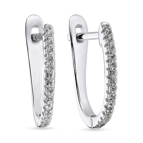 Серебряные серьги с дорожкой из фианитов (арт. 7502/3559) – изображение 1