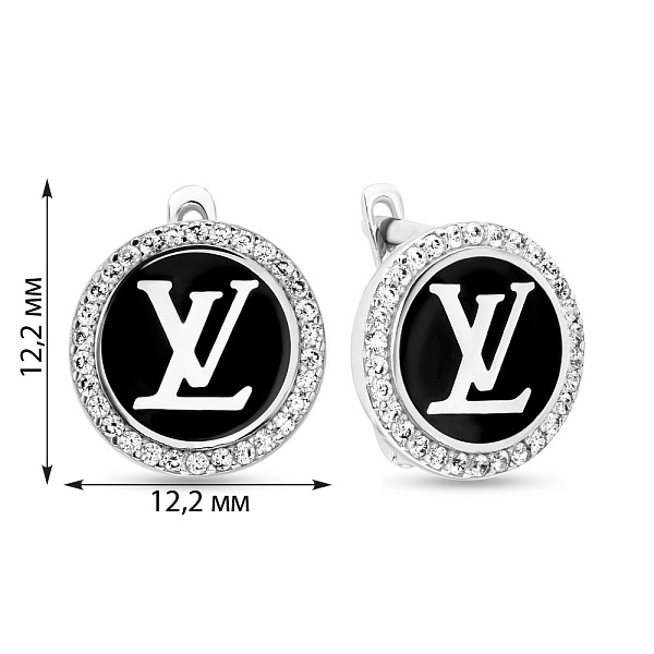 Серьги из белого золота (арт. 108507беч) – изображение 2